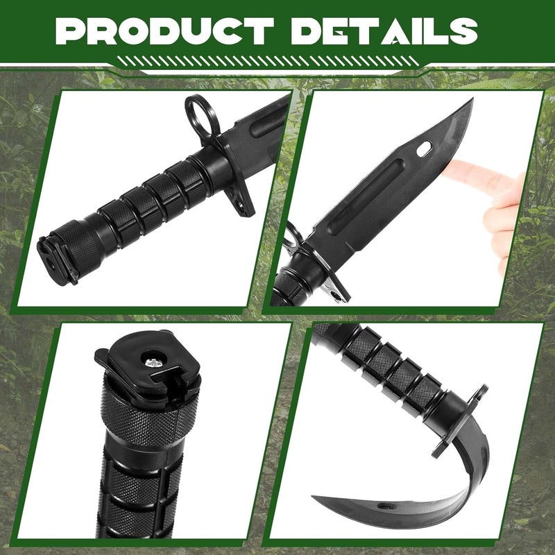 WinnerWhy 2 Pcs Rubber Training Knife with Sheath Dummy Plastic Dagger Flexible Soft Fixed Blade Fake Airsoft Knife Props for Halloween Martial Arts Cosplay Tactical Practice - Image 3